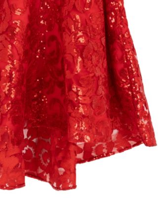 Girls' 7-16 Embroidered A-Line Hi-Low Dress