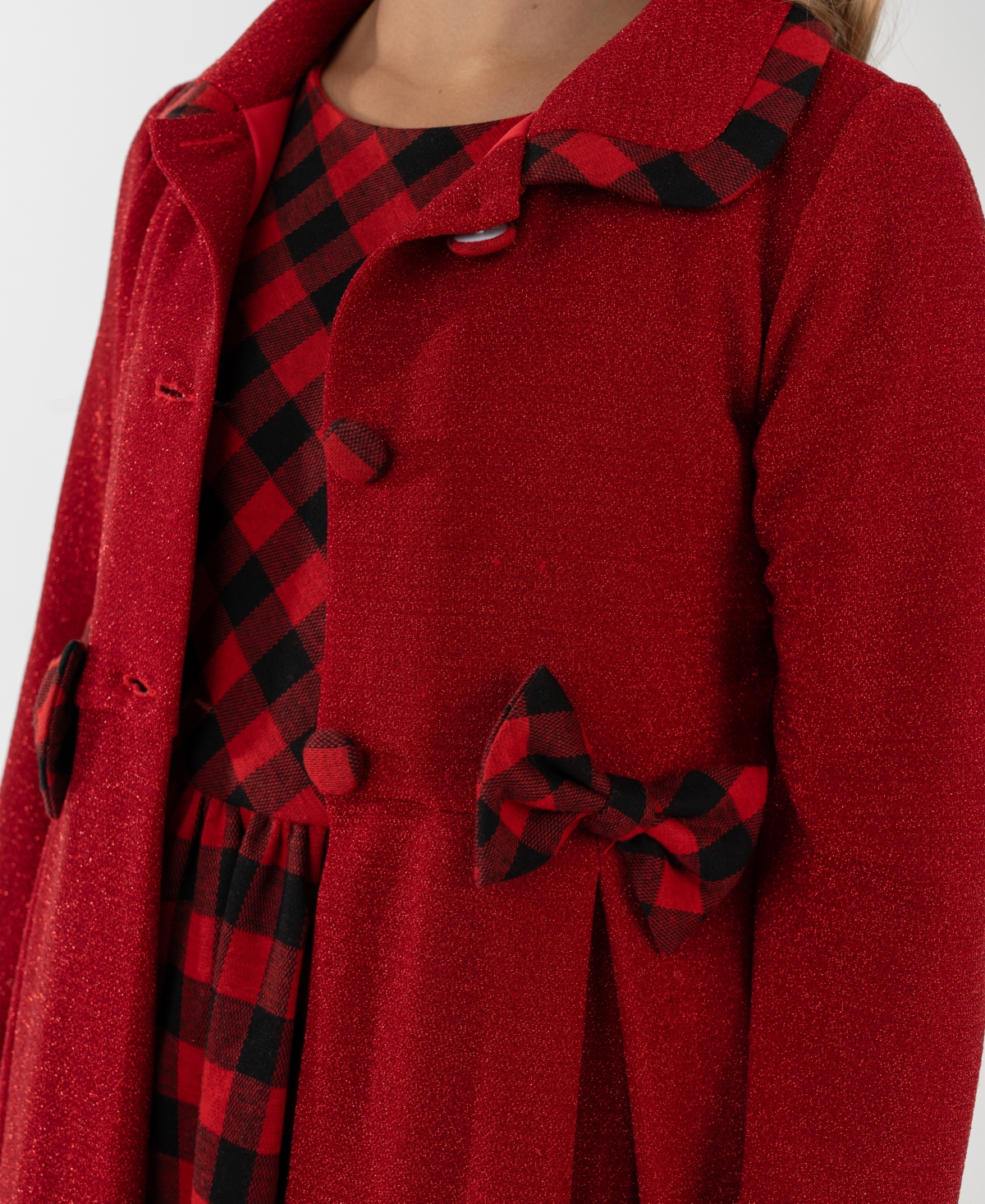 Rare Editions Girls 7-16 2-Piece Plaid Coat and Dress Set