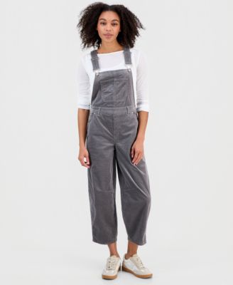 And Now This - Women's Corduroy Barrel-Leg Overalls