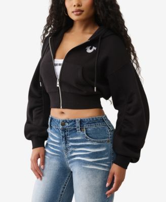 Women's Buddha Ruched Sleeve Zip Hoodie