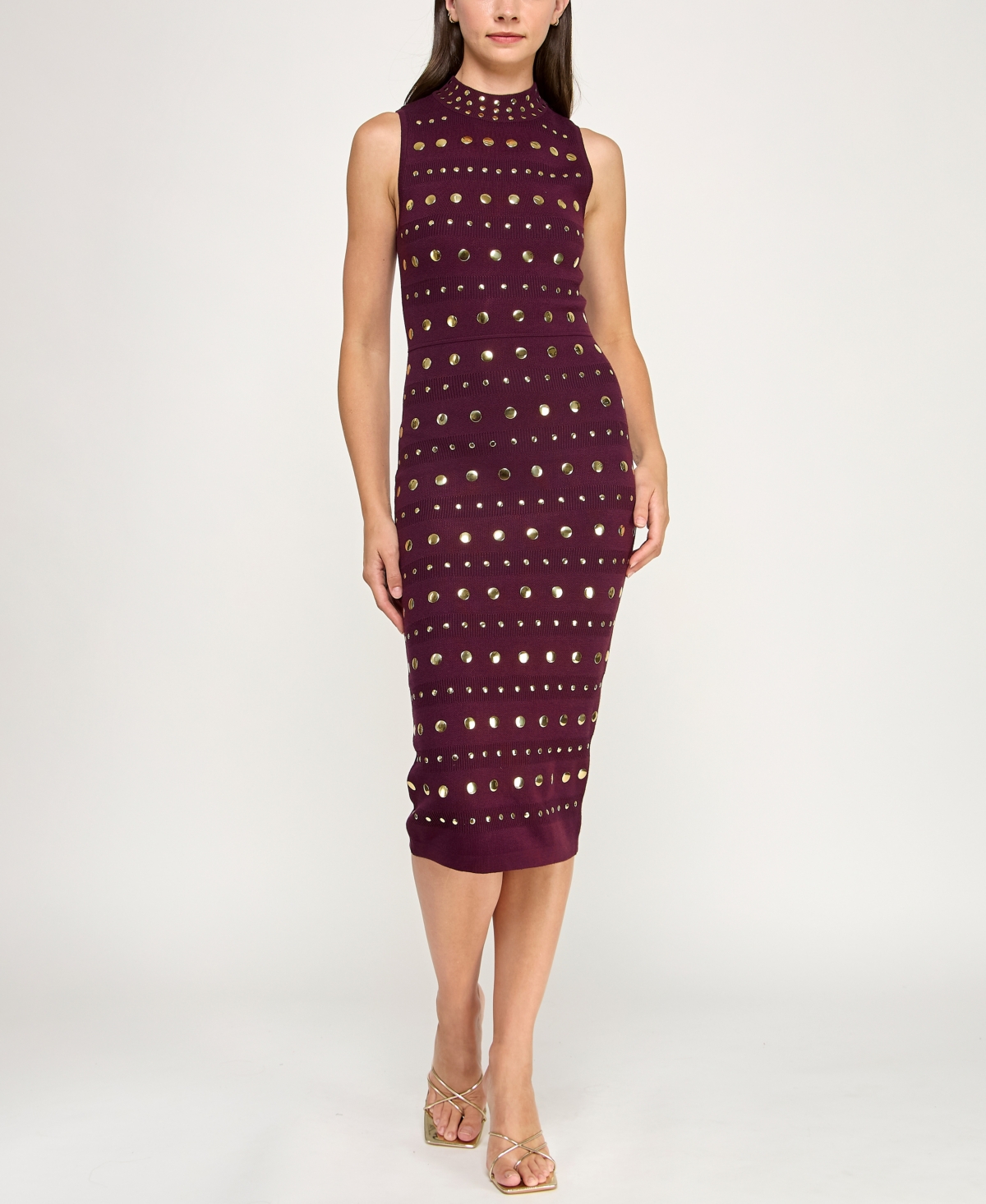 Invitee Juniors' Mock Neck Studded Sweater Dress