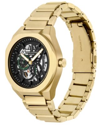 Armani Exchange Men's Sync Automatic Gold-Tone Stainless Steel Watch, 44mm