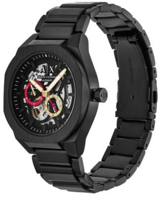 Armani Exchange Men's Sync Automatic Black Stainless Steel Watch, 44mm