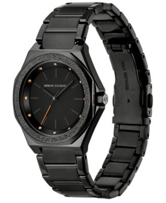 Armani Exchange Women's Three-Hand Black Stainless Steel Watch, 34mm