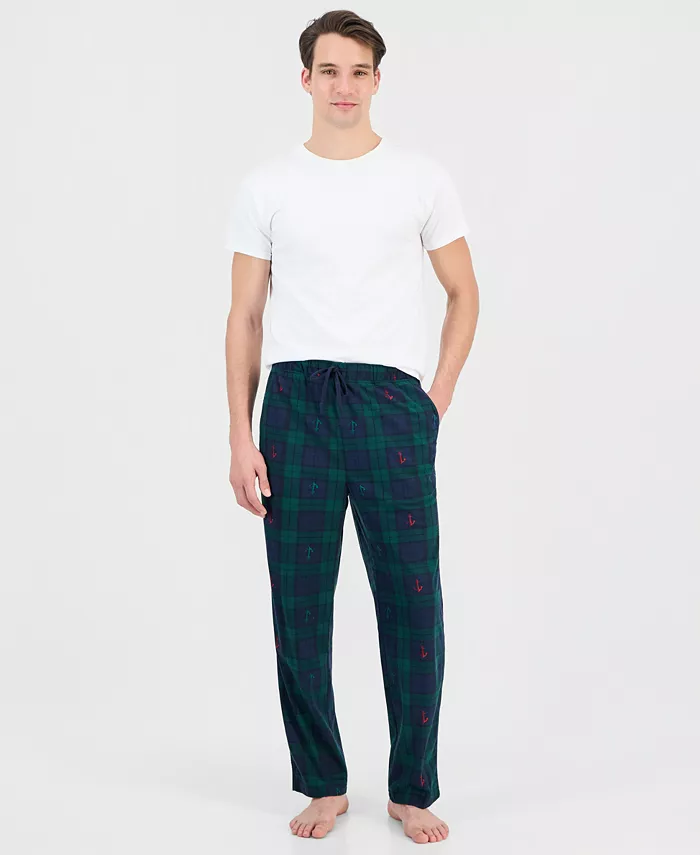 Men's Fleece Plaid Drawstring Pajama Pants