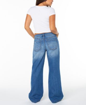 Juniors' Low-Rise Slouchy Flare Jeans 