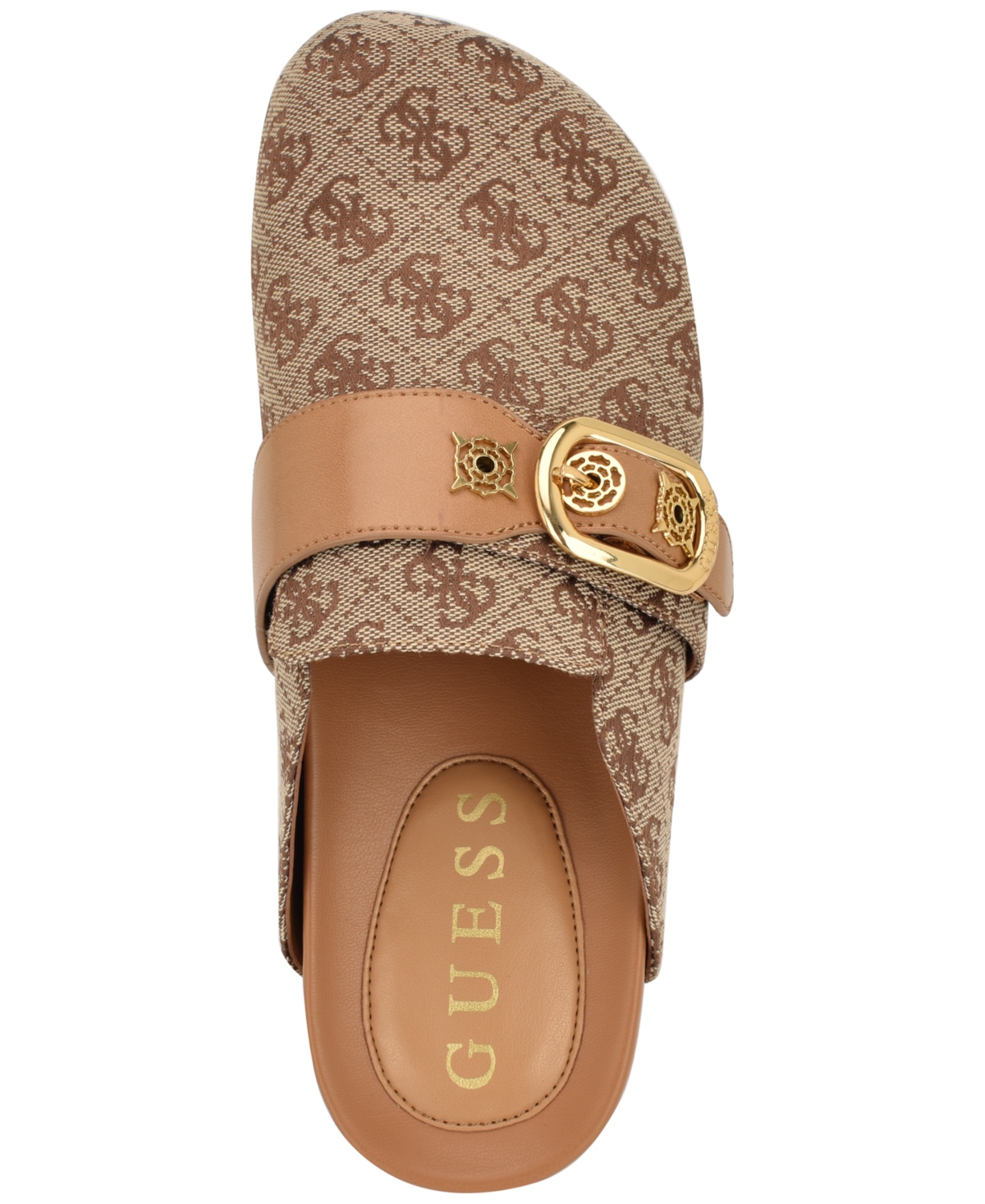 Guess Womens Galavanta Buckle Slip-on Flat Clogs In Multi
