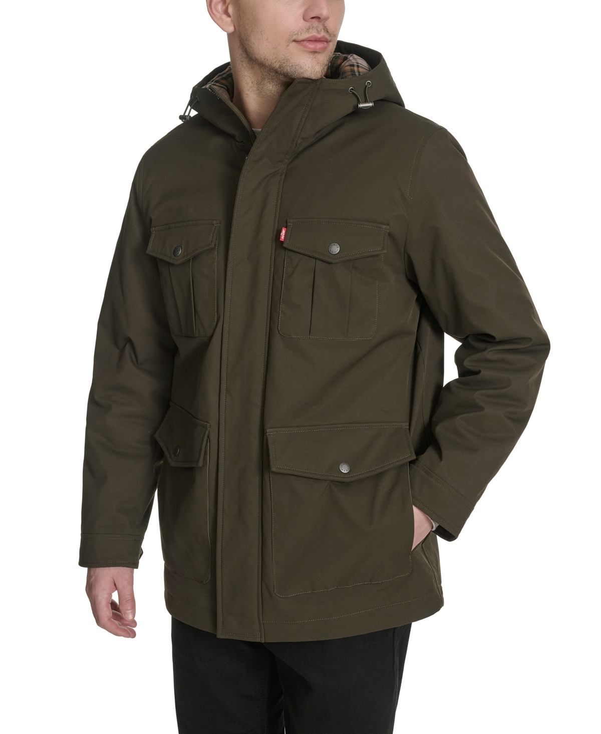 Levi's Men's Field Parka with Plaid Lining Jacket