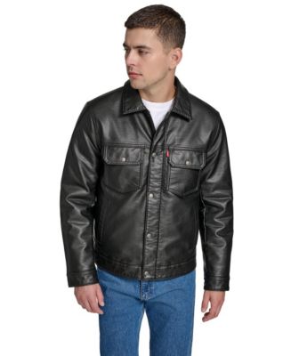 Levi's Men's Faux Leather Trucker Jacket - Macy's