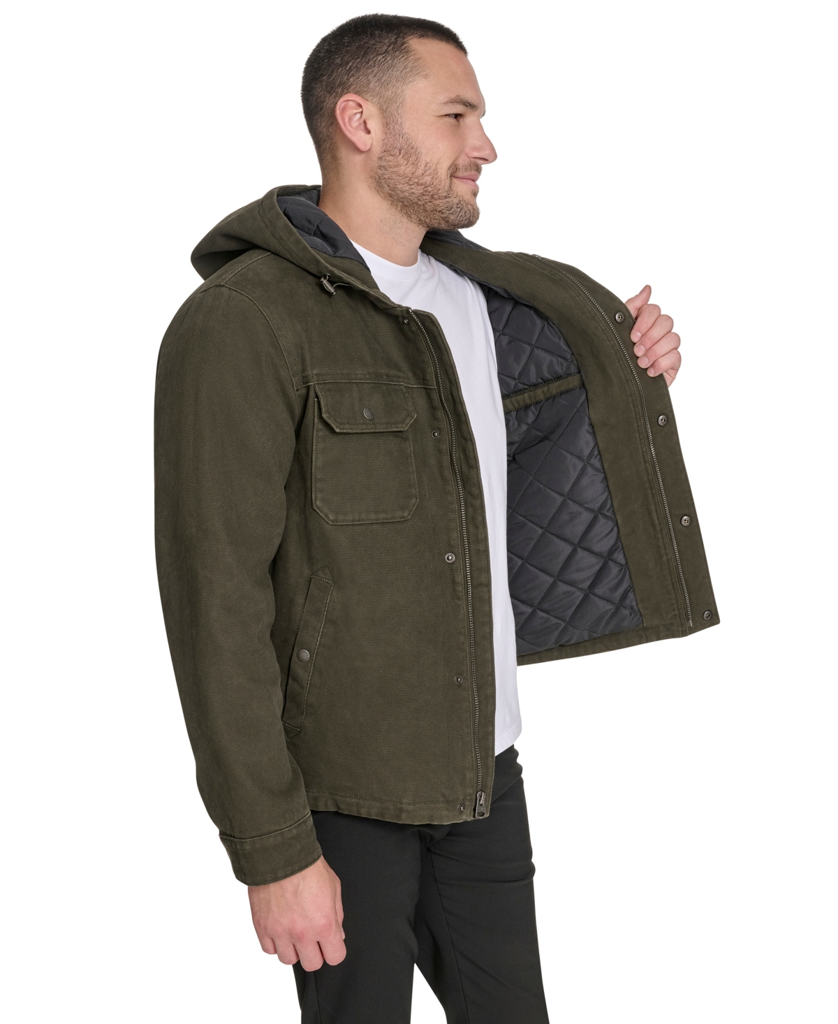 Levi's Men's Cotton Canvas Hood Jacket In Green