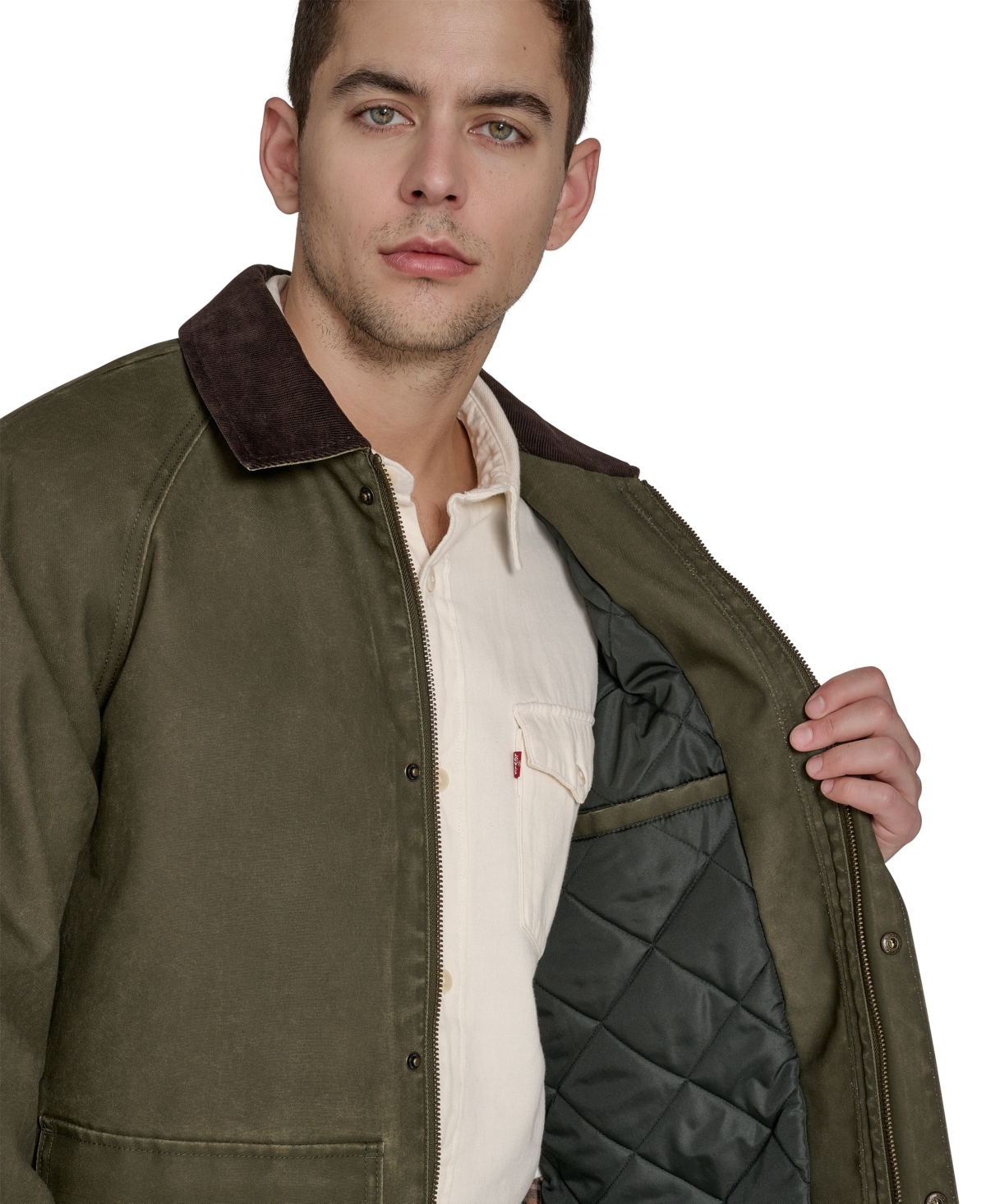 Levi's Men's Corduroy Collar Barn Jacket In Green