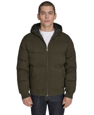 Men's Quilted Bomber with Hood Jacket