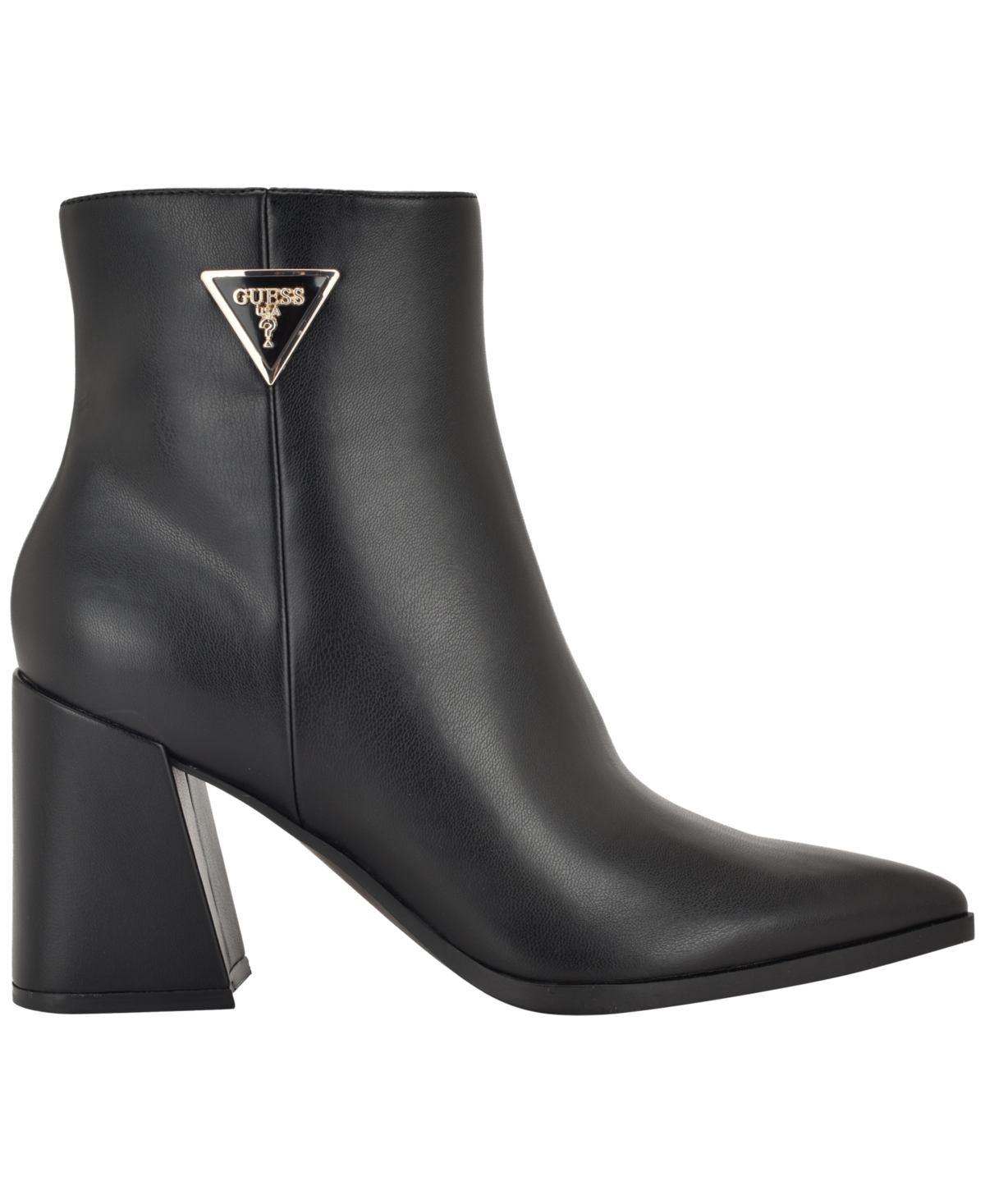 Guess Womens Lusera Flared Block Heel Dress Booties In Black