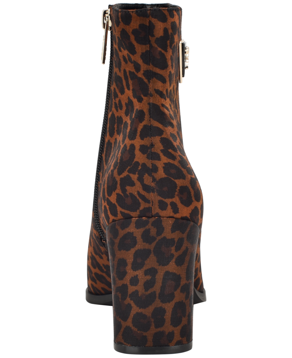 Guess Womens Lusera Flared Block Heel Dress Booties In Animal Print
