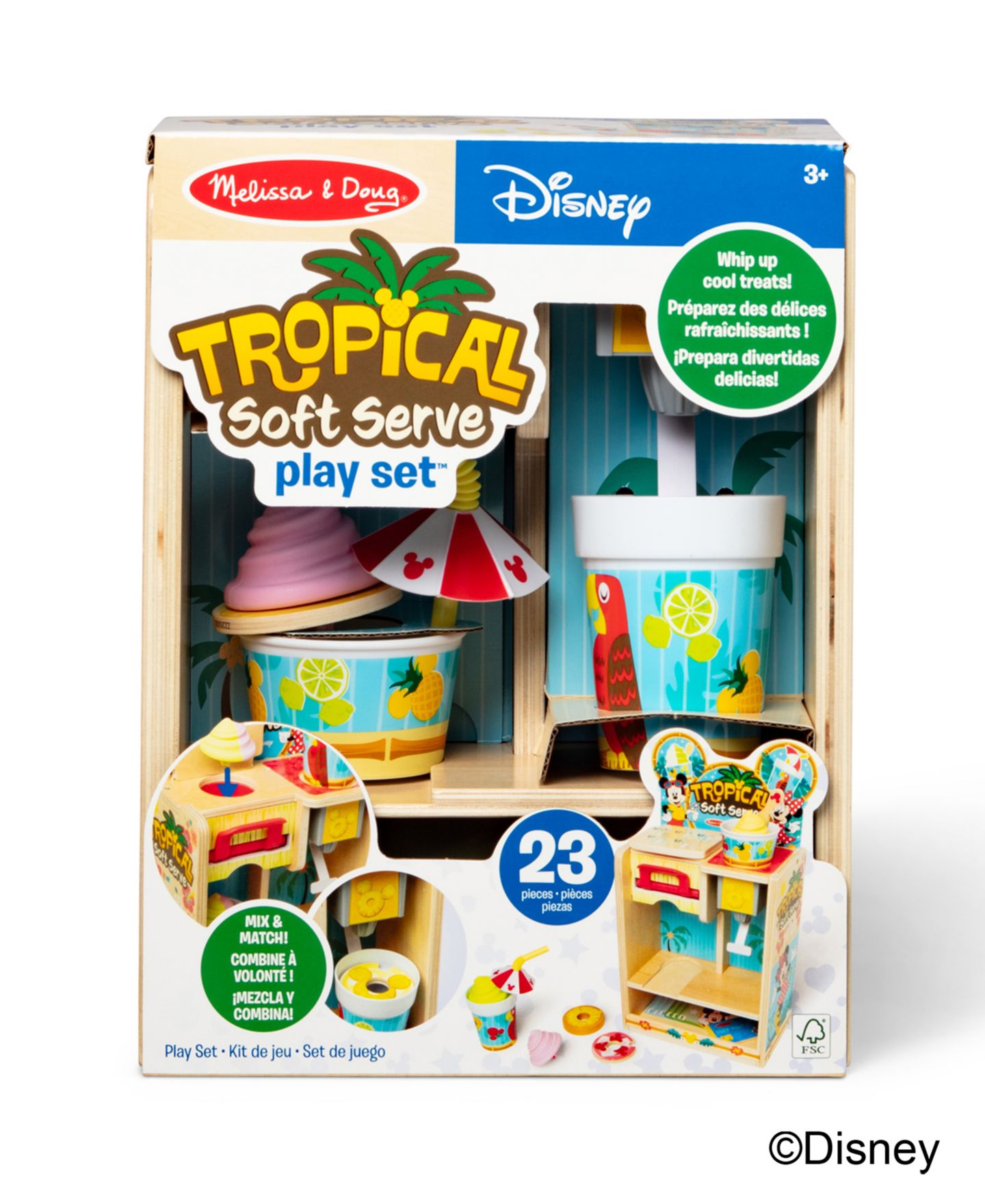 Детский игровой набор Melissa and Doug Mickey Mouse Tropical 23-Piece Soft Serve Playset, Ages 3+ — фото 2