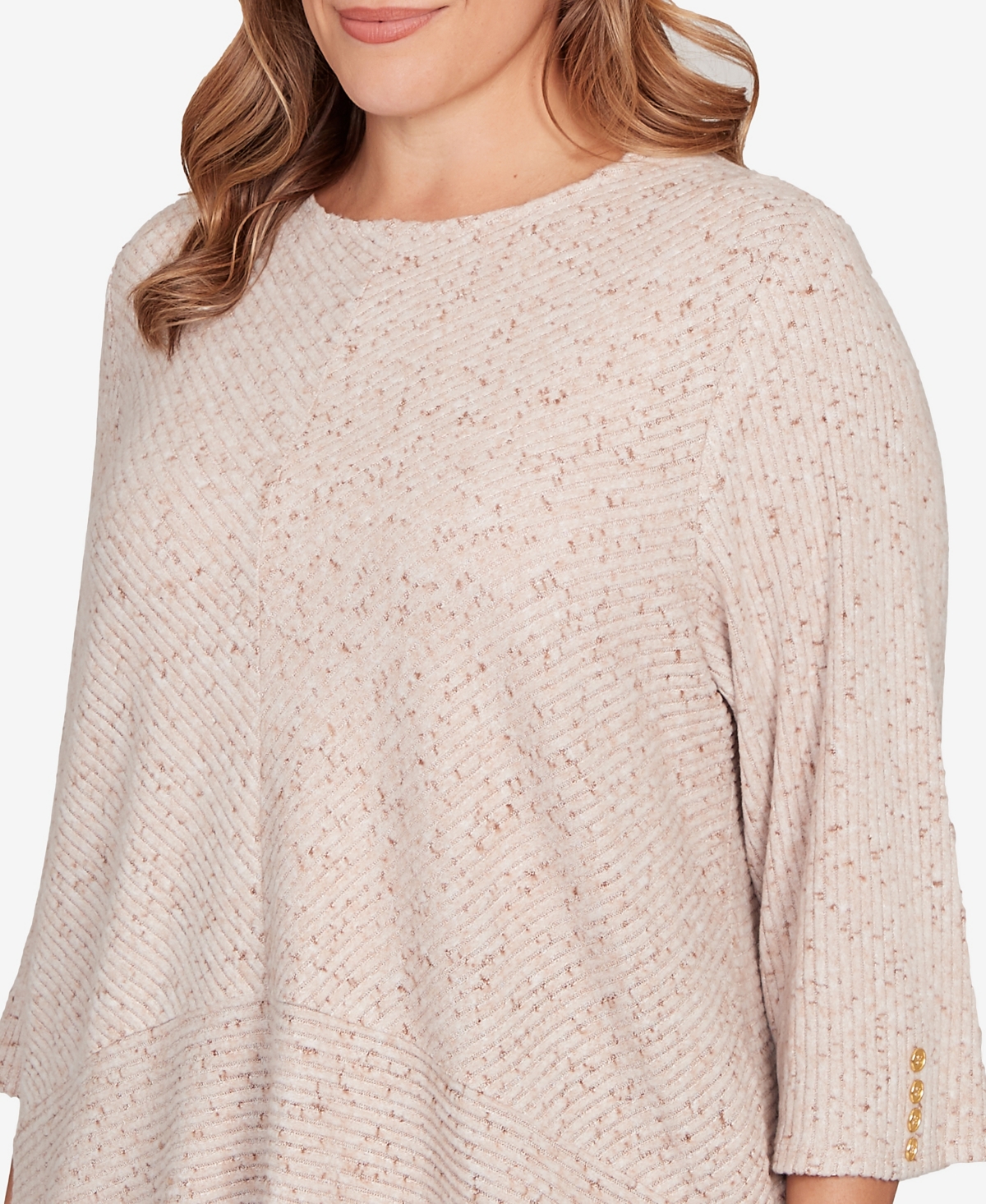Ruby Rd. Plus Speckled Heather Rib Knit Top