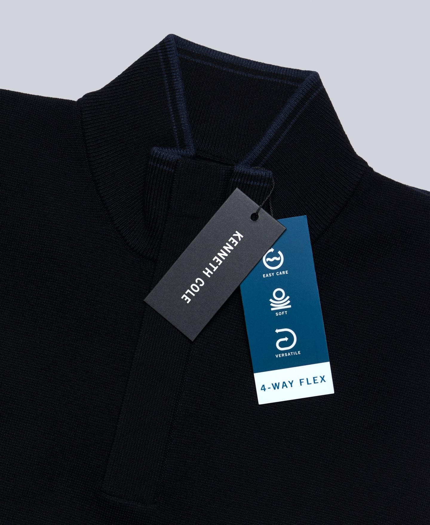Мужской свитер Kenneth Cole Quarter Zip, цвет: Чёрный — фото 6