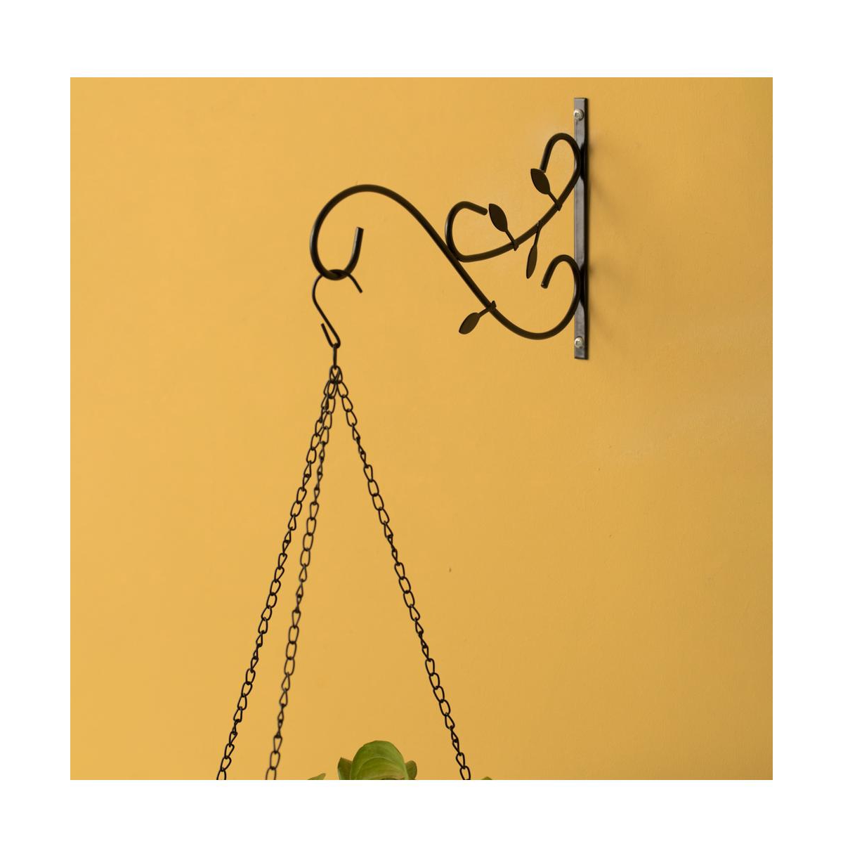 Gardenised Decorative Metal Wall Mounted Hook for Hanging Plants, Bracket Hanger Flower Pot Holder, 2 Pack