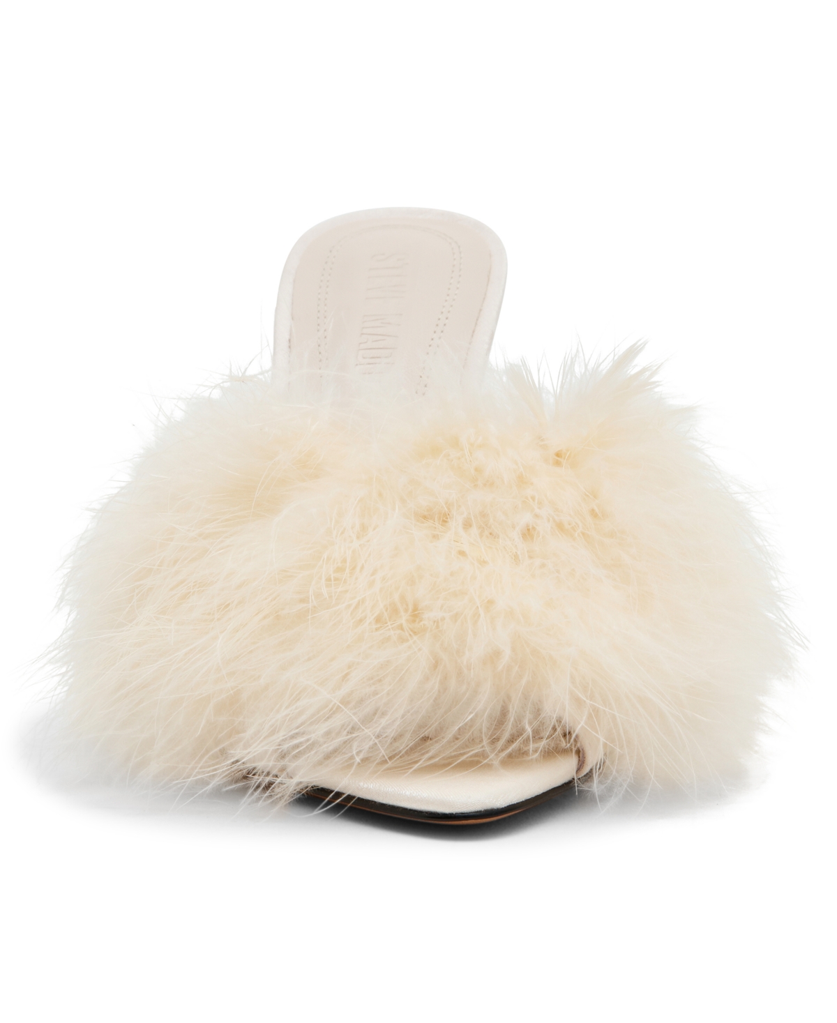 Steve Madden Women's Ashbey Feather Stiletto Dress Mules In Neutral