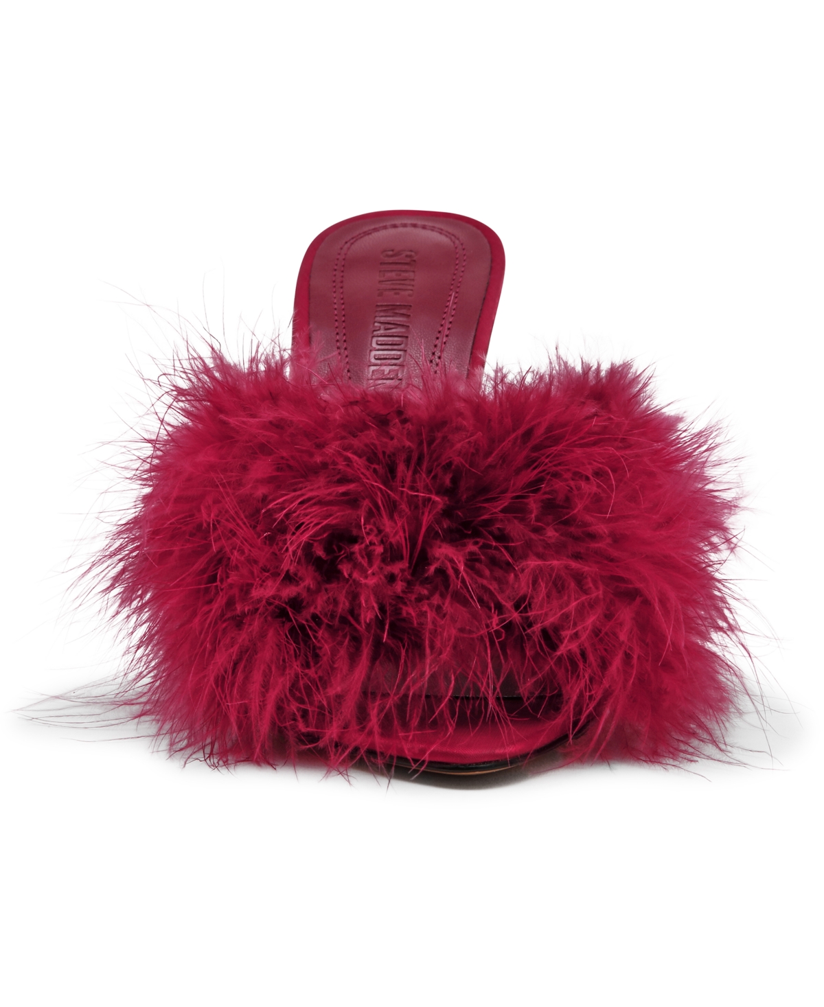 Steve Madden Women's Ashbey Feather Stiletto Dress Mules In Red