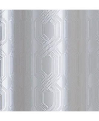 Contemporary Living 2 Pack Semi Sheer Geometric Grommet Top Curtain Panels - White