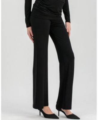 Maternity Travis Trousers with Ruched Waist and Flared Fit