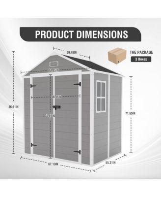 Campcraft 6x5ft Resin Storage Shed, Outdoor Waterproof Garden Shed with Window & Tilted Roof