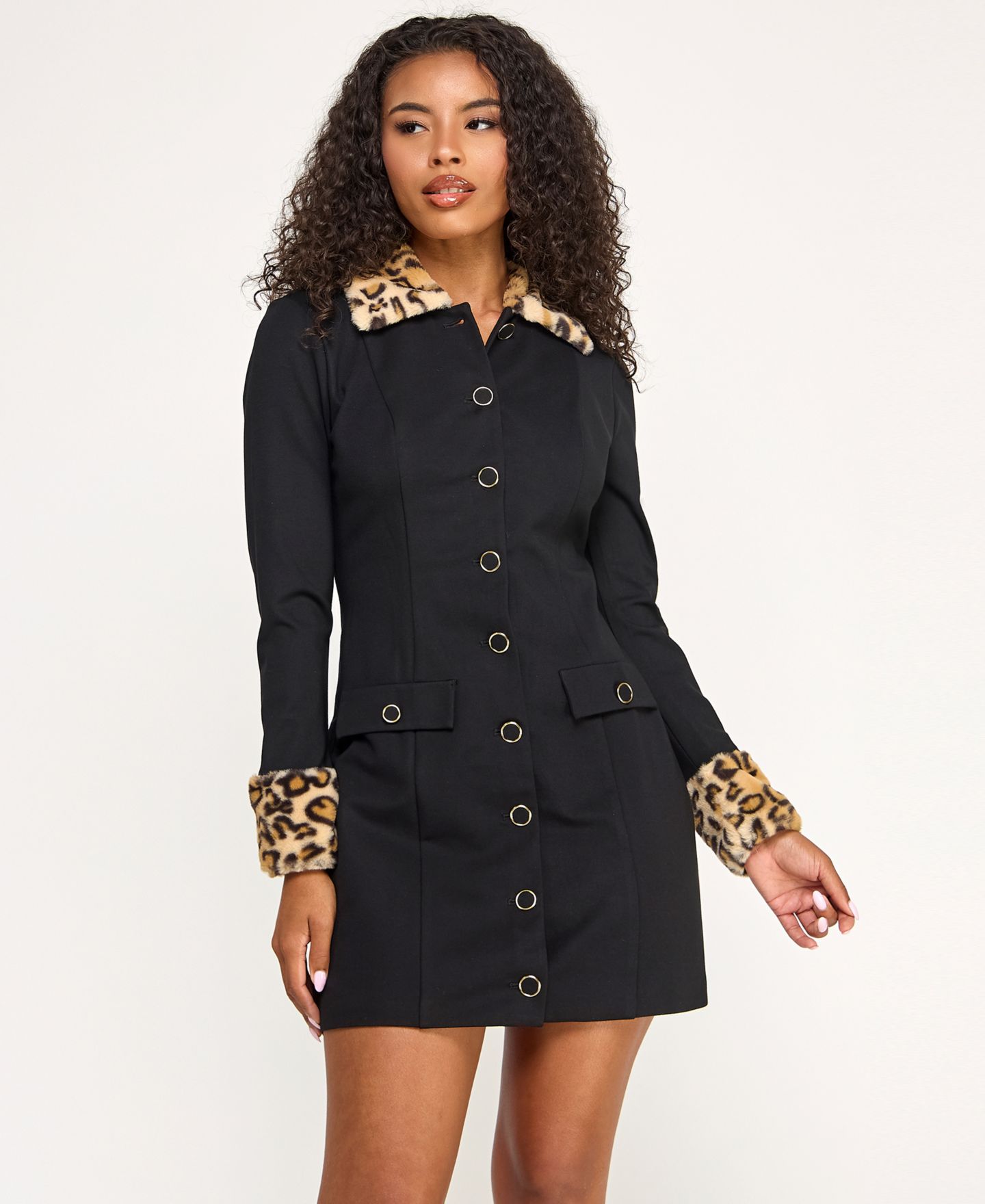 Женское платье SENI & CADE Juniors' Cheetah Trim Jacket, цвет: Бежевый — фото 3