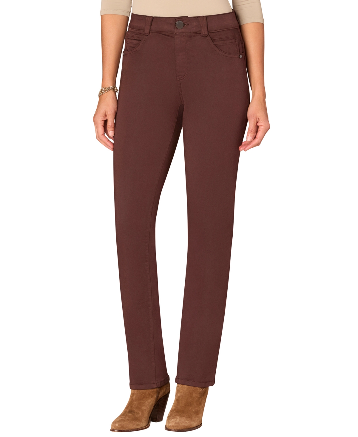 Democracy Petite "Ab"solution Straight-Leg Jeans