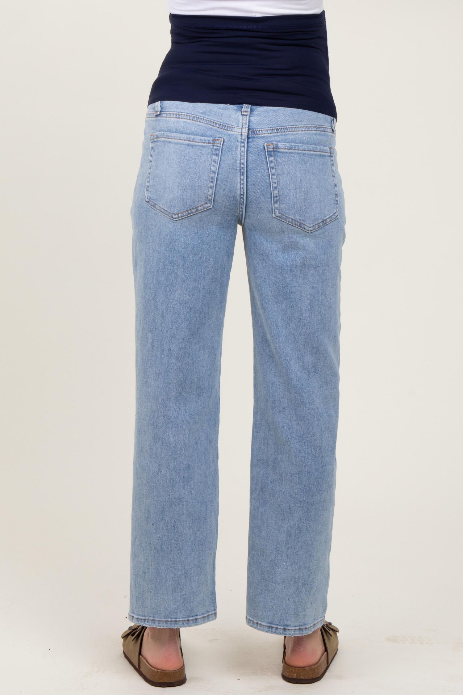 Women's Blue Straight Leg Ankle Jeans