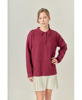 Women's Polo Mixed Media Mini Dress