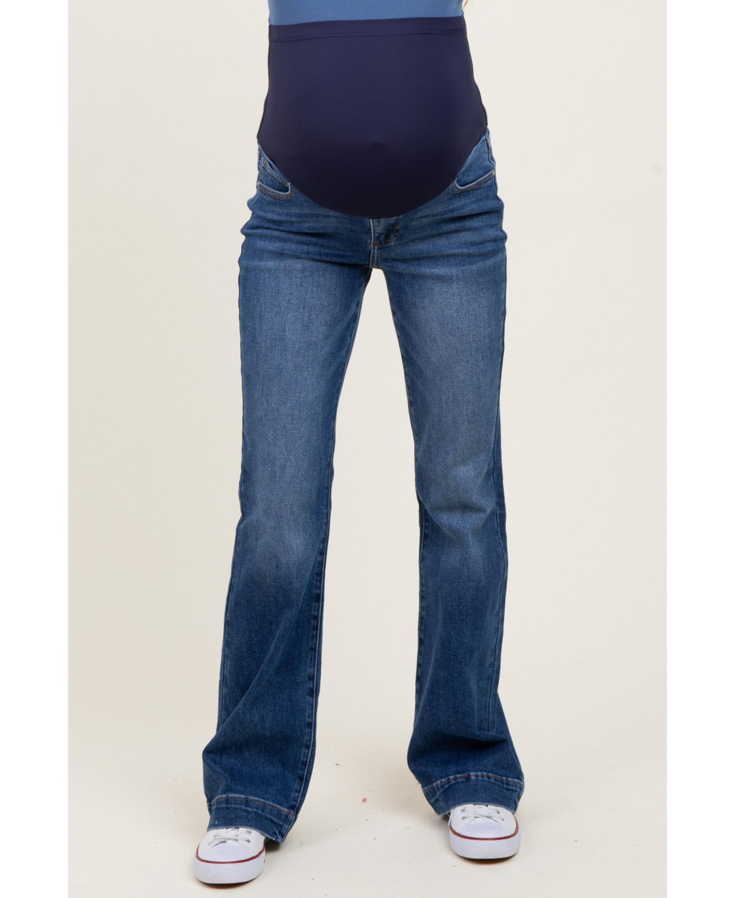 Women's Navy Blue Wide Hem Bootcut Jeans