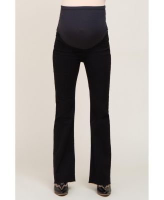 Maternity Flare Leg Raw Hem Jeans