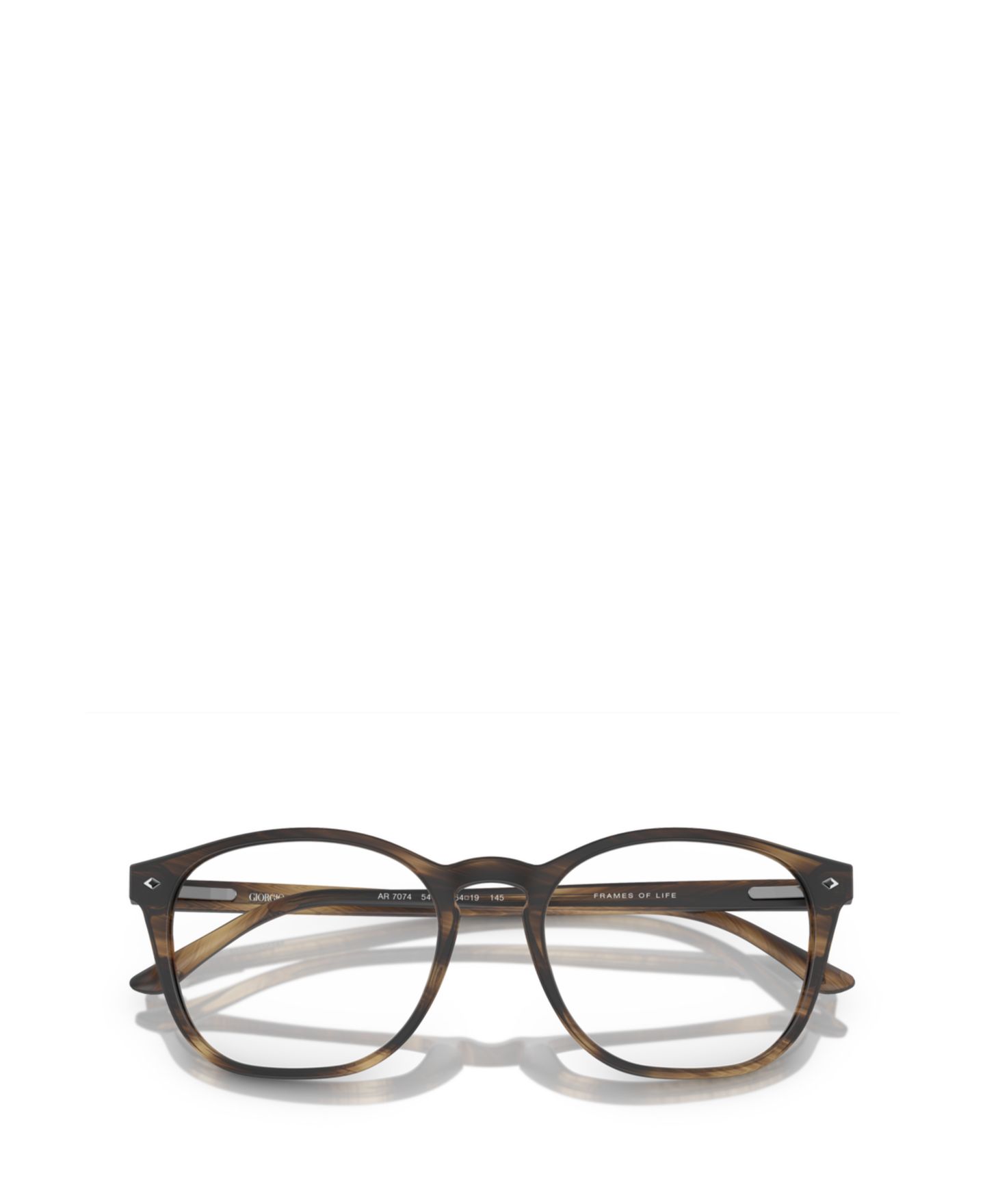 Мужские очки Giorgio Armani Man Panthos Plastic AR7074 Eyeglasses, цвет: Тёмный коричневый — фото 9