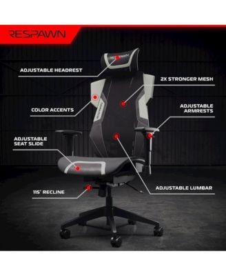 Gaming Chair With Lumbar Support, With Wheels for Computer/Desk/Office - Gray