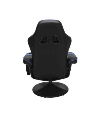 Reclining Gaming Chair with Footrest, Gaming Chair Recliner - Blue