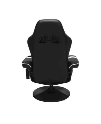 1Pc 135° Recline, Footrest, Cup Holder, Side Pouch, Swivel Base, Reclining Gaming Chair