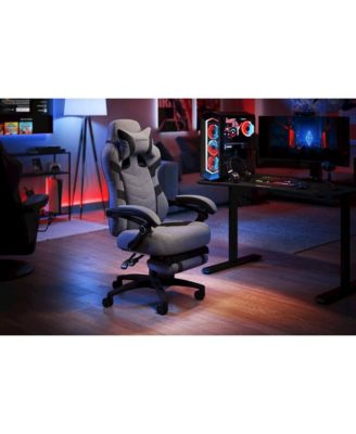 Gaming Chairs For Adults With Headrest Pillow - Grey Fabric