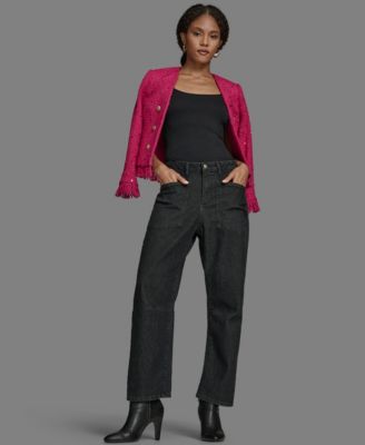 Women's V-Neck Fringe Sequin Tween Jacket