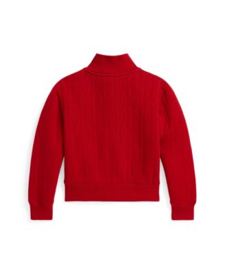 Girls' 2T-6X Quilted Cable-Motif Jacket