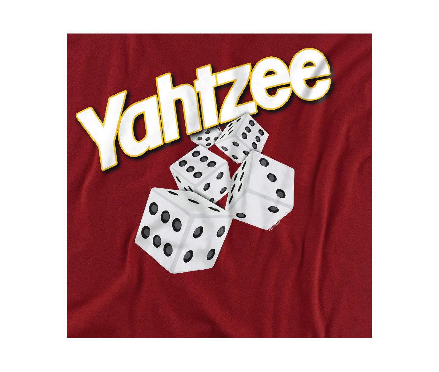 Мужская футболка Hasbro+ Yahtzee Logo with Rolling Dice, цвет: Красный — фото 3