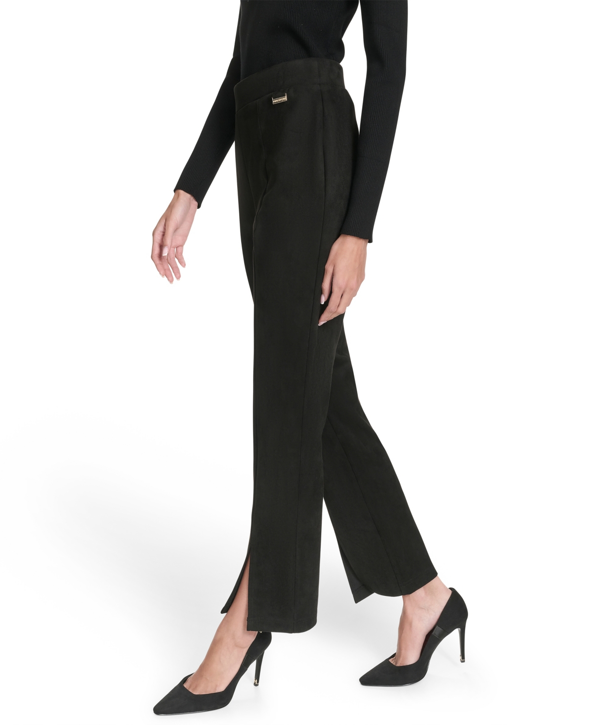 Halston Women's Mid Rise Pleated Trousers In Black