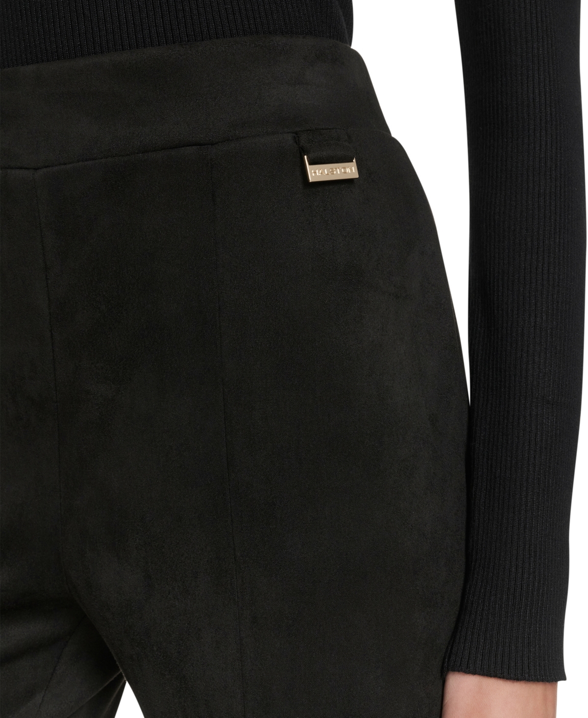 Halston Women's Mid Rise Pleated Trousers In Black