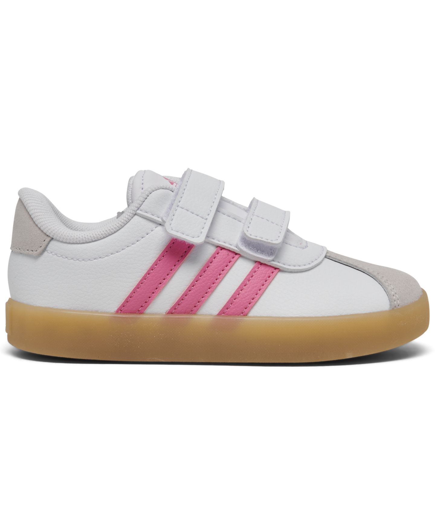 Детские кроссовки adidas VL Court 3.0 для девочек, Finish Line, цвет: Белый / Розовый — фото 2