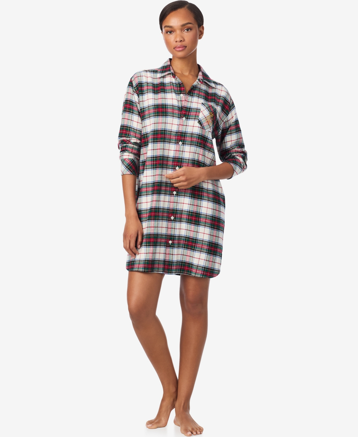 Ralph Lauren Women's Long Sleeves Sleepshirt In White