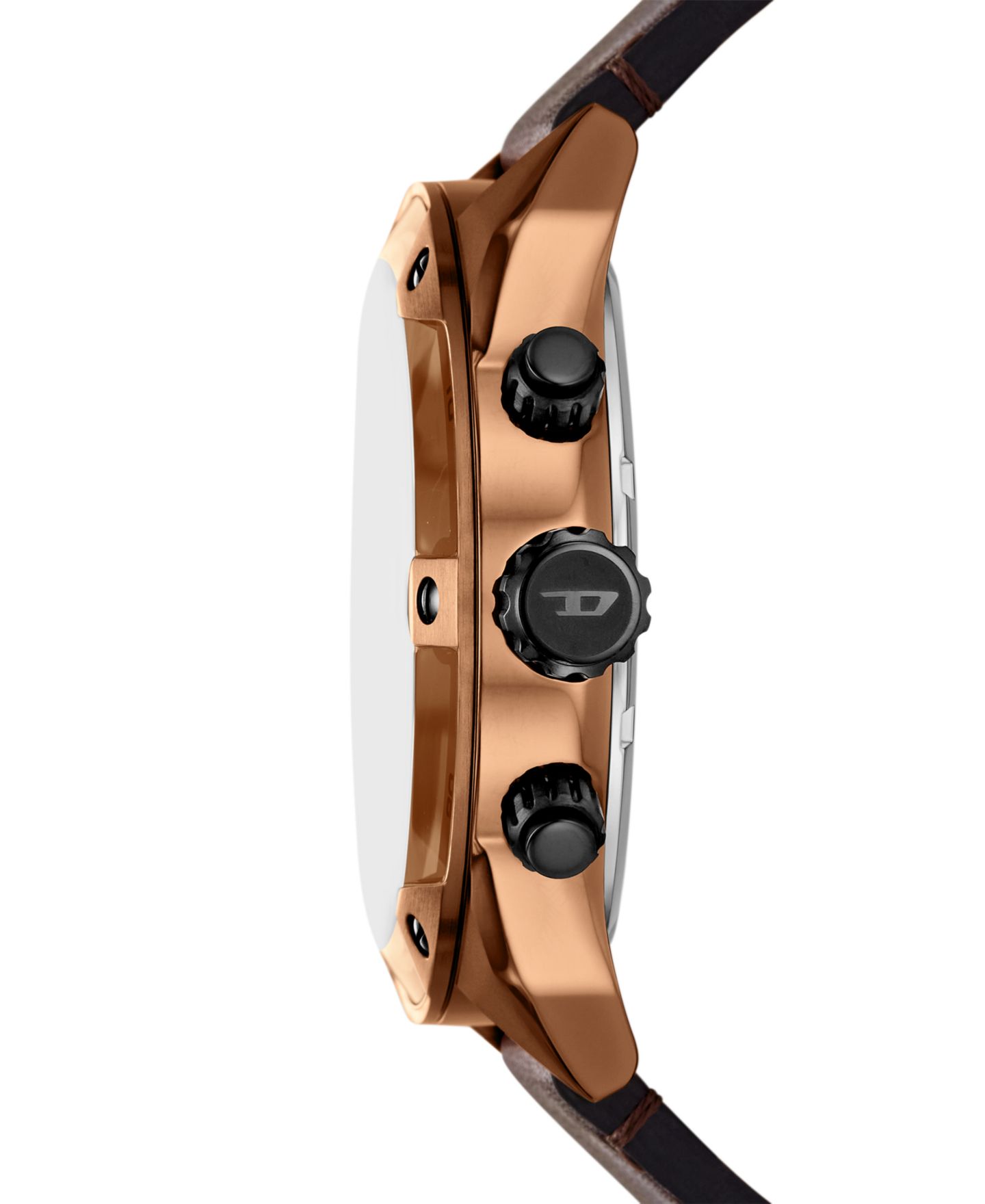 Мужские часы Diesel Spiked Quartz Chronograph Brown Leather Watch, 49mm — фото 2