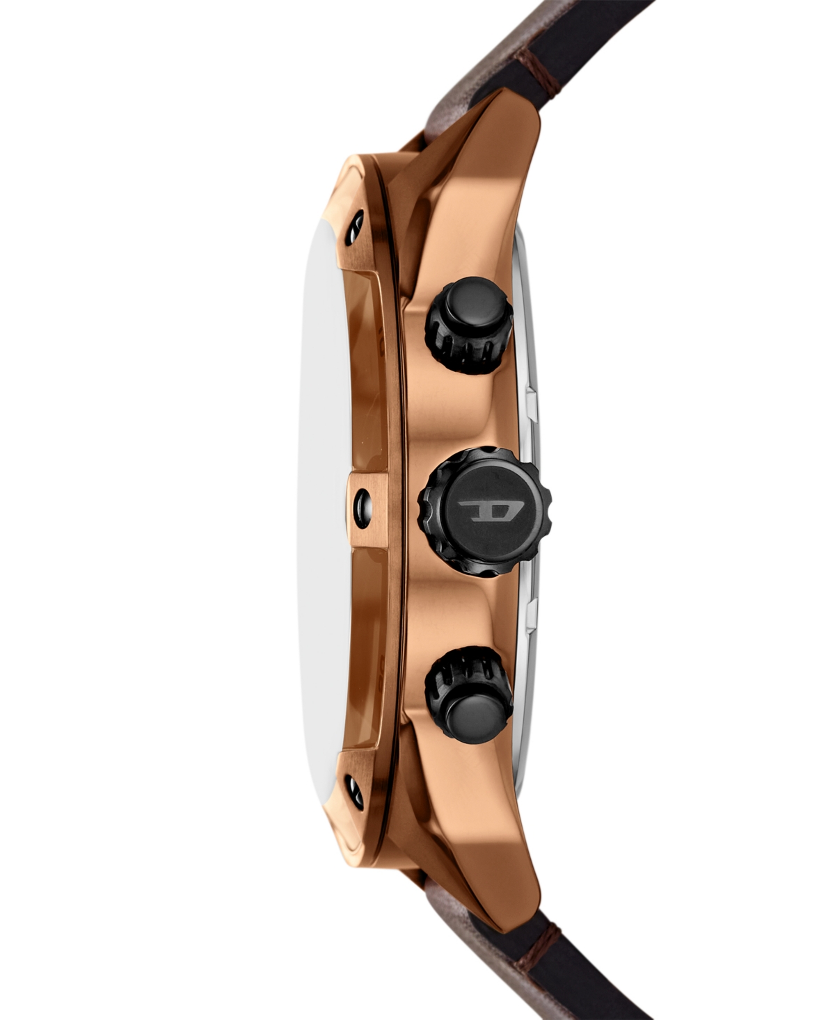 Diesel Men's Spiked Quartz Chronograph Brown Leather Watch, 49mm