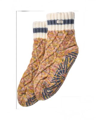 UGG Women's Quarter II Cable Knit Lined Socks