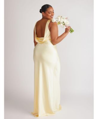 Women's Cowl Back Satin Bridesmaid Dress