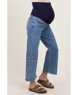 Maternity Light Wash Cropped Denim Jeans